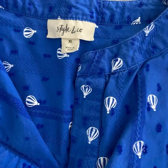 Style & Co. casual blue short sleeve top. - Picture 4 of 5